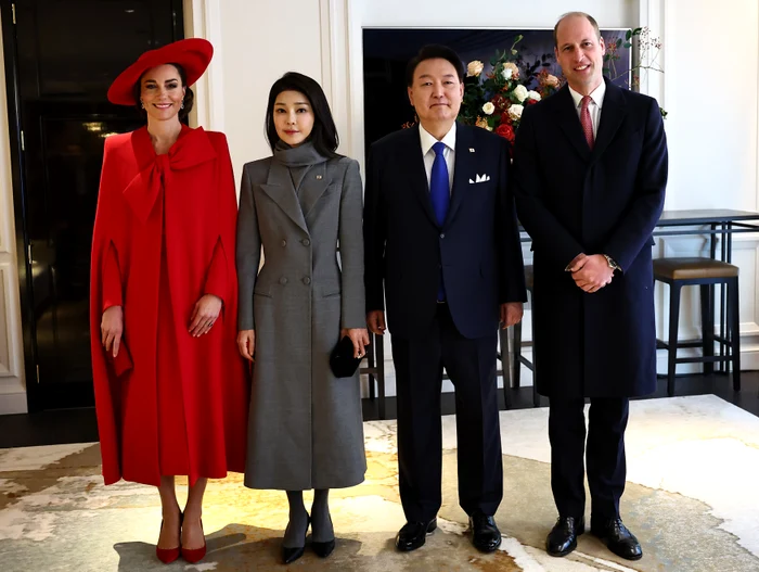 Kate Middleton e o príncipe William com o presidente e a primeira-dama da Coreia do Sul