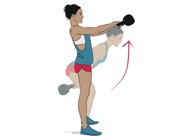 balanços de kettlebell