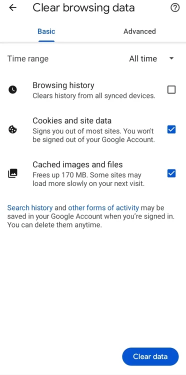 Excluindo cookies no Google Chrome / Captura de tela