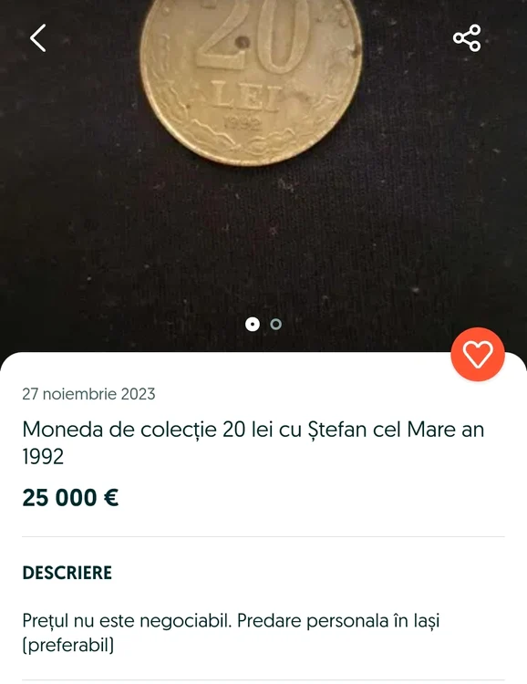 Moeda à venda no OLX 